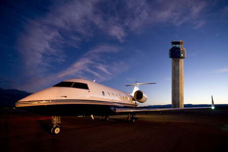 Airplane and Tower at Colorado Air and Space Port